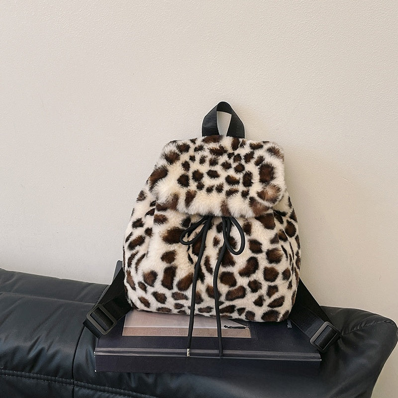Plush Drawstring Backpack