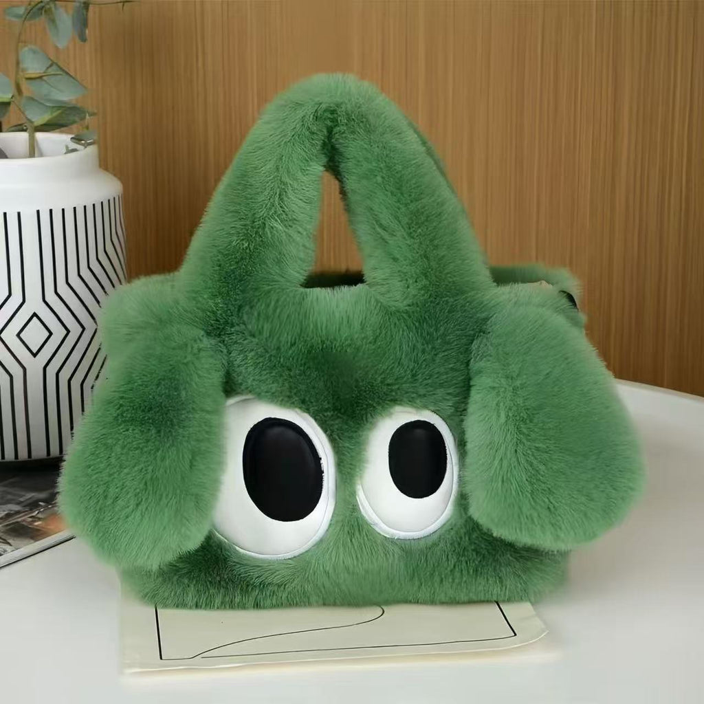 Big-eyed dog plush crossbody bag