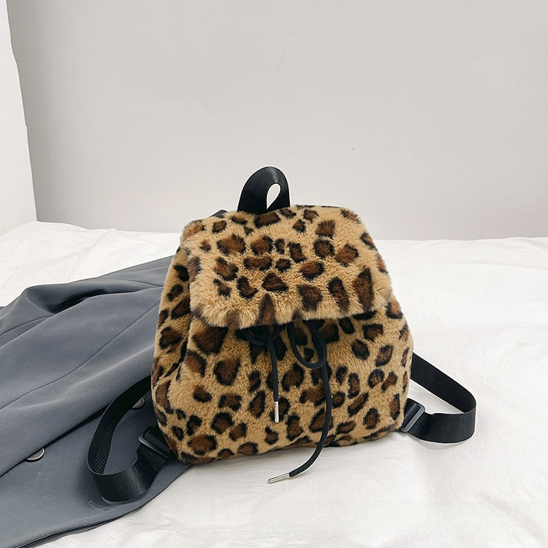Plush Drawstring Backpack