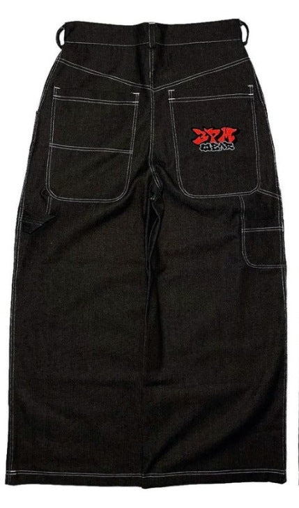 Y2k Gradient Loose Straight Denim Jeans for Men and Women