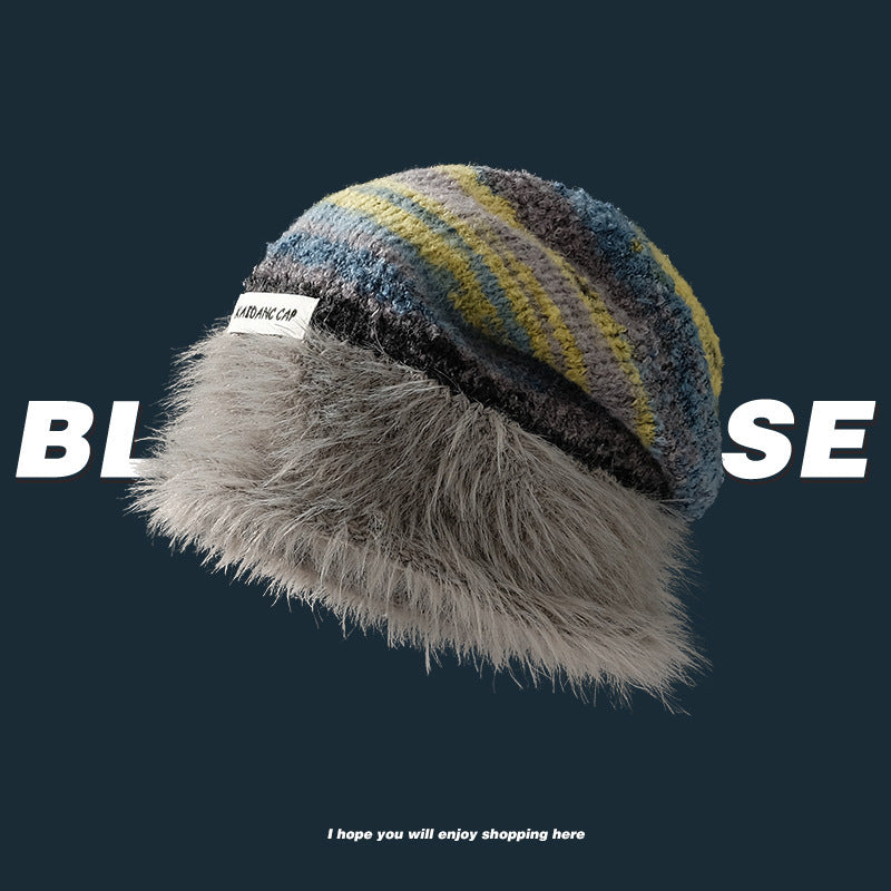 Plush Knitted Slouchy Beanie for Women