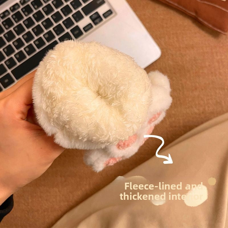Cute Plush Flip Winter Gloves