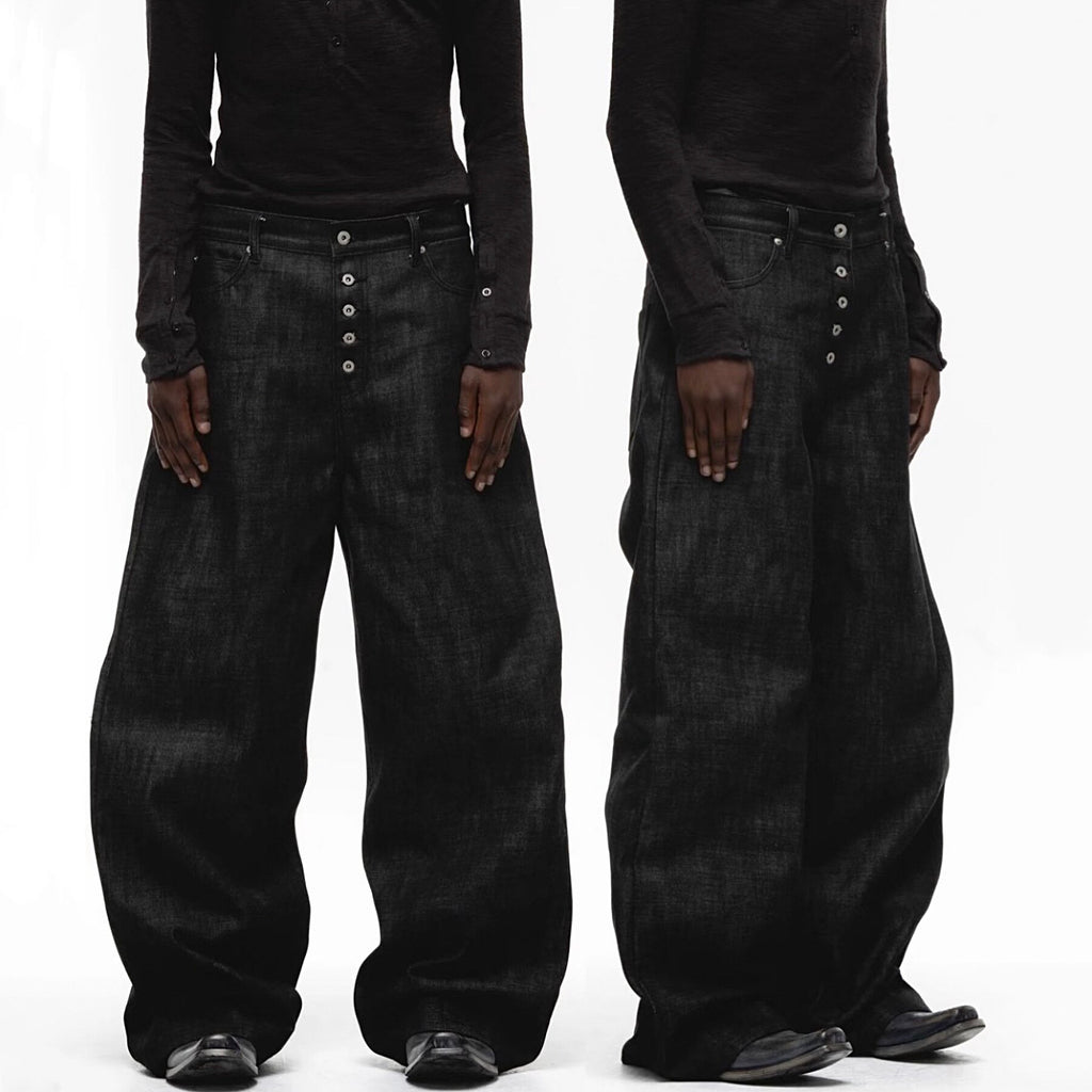 Curved 3D tailored loose-fitting jeans for men