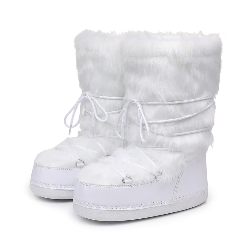 Women's furry snow boots