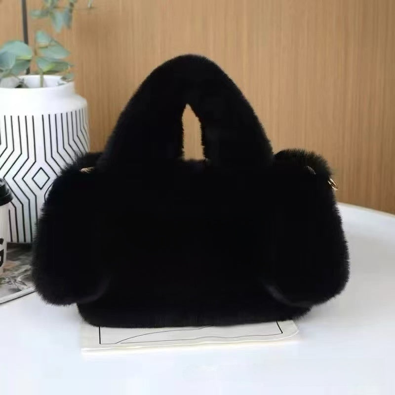 Big-eyed dog plush crossbody bag