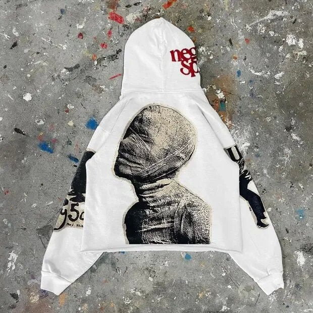 Men's Y2K Hip Hop 3D Print Loose Hoodie
