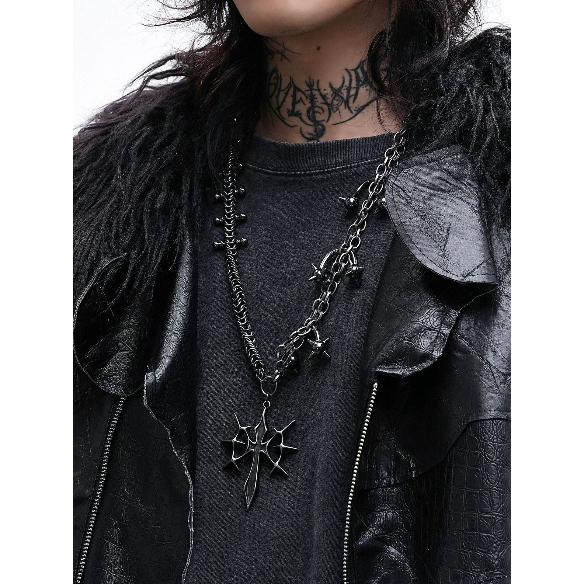 Punk Gothic Cross Alloy Necklace