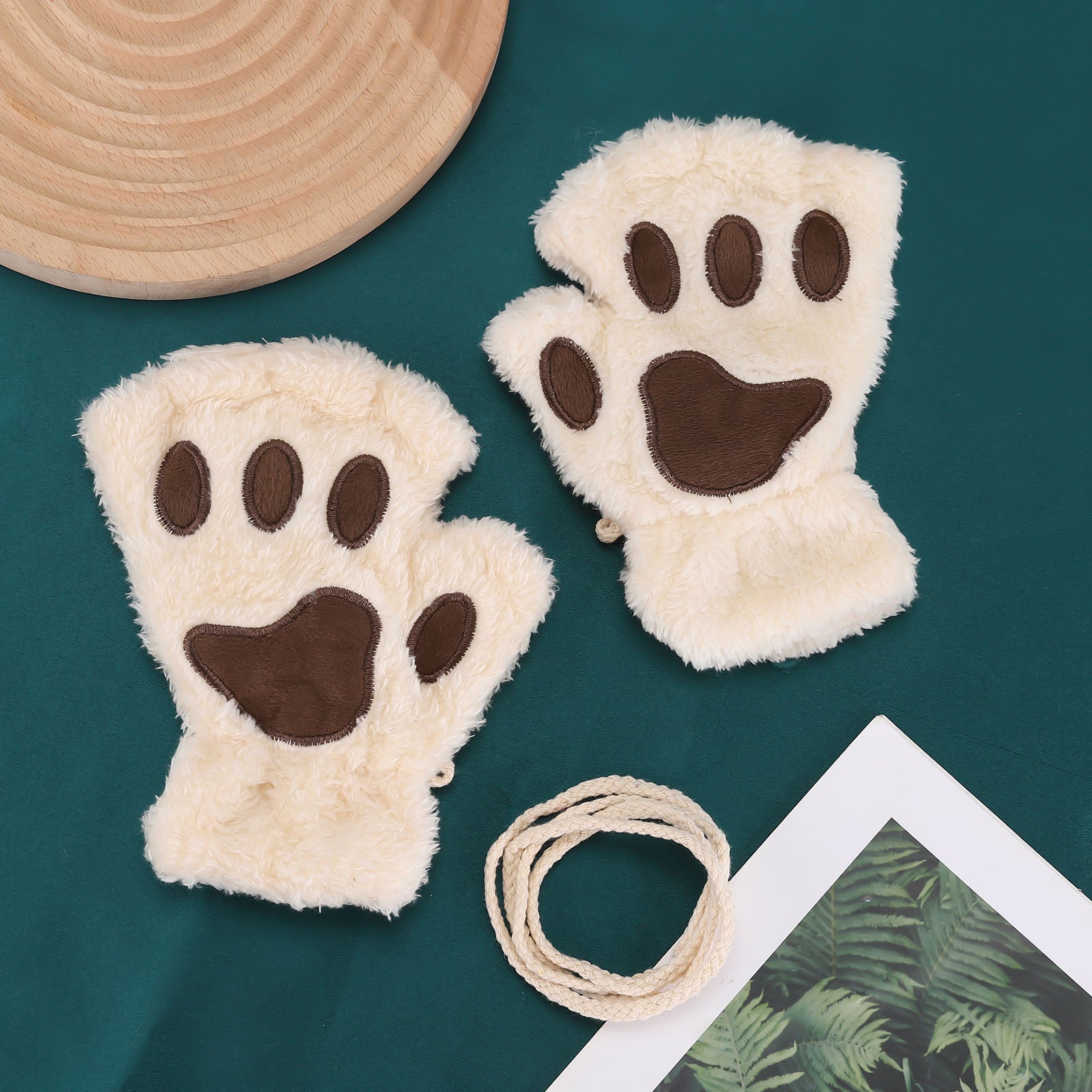 Cute Plush Flip Winter Gloves