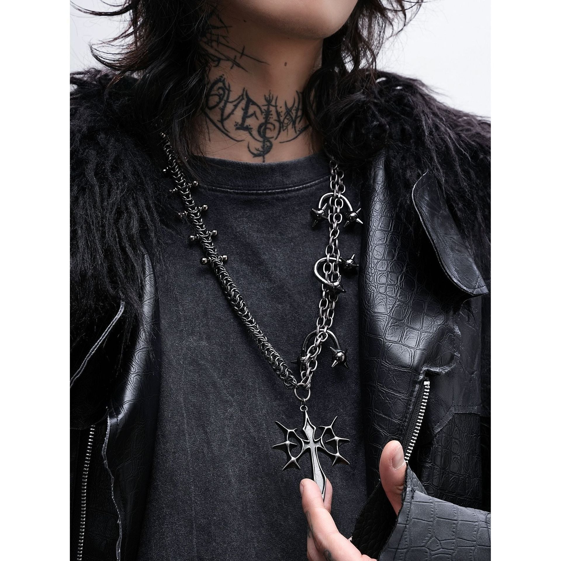 Punk Gothic Cross Alloy Necklace