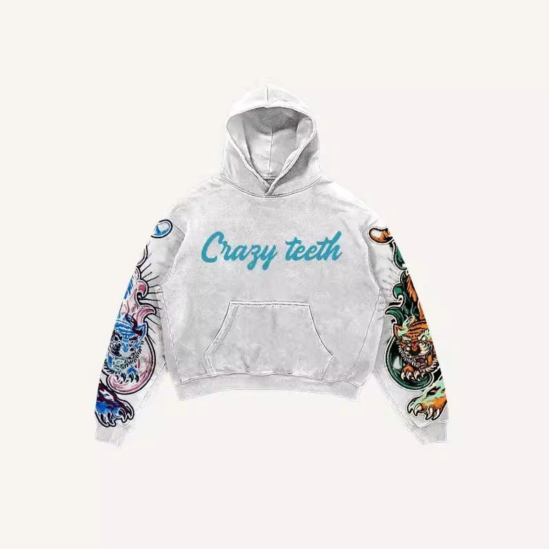 Y2K Skull Print Punk Hoodie
