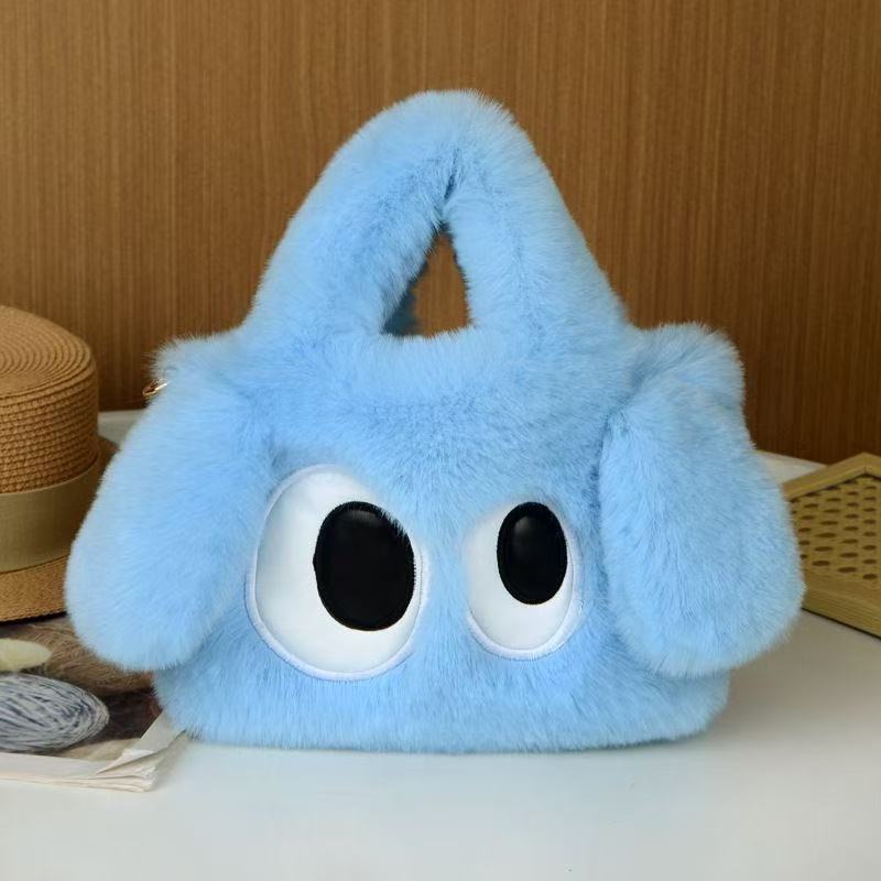Big-eyed dog plush crossbody bag