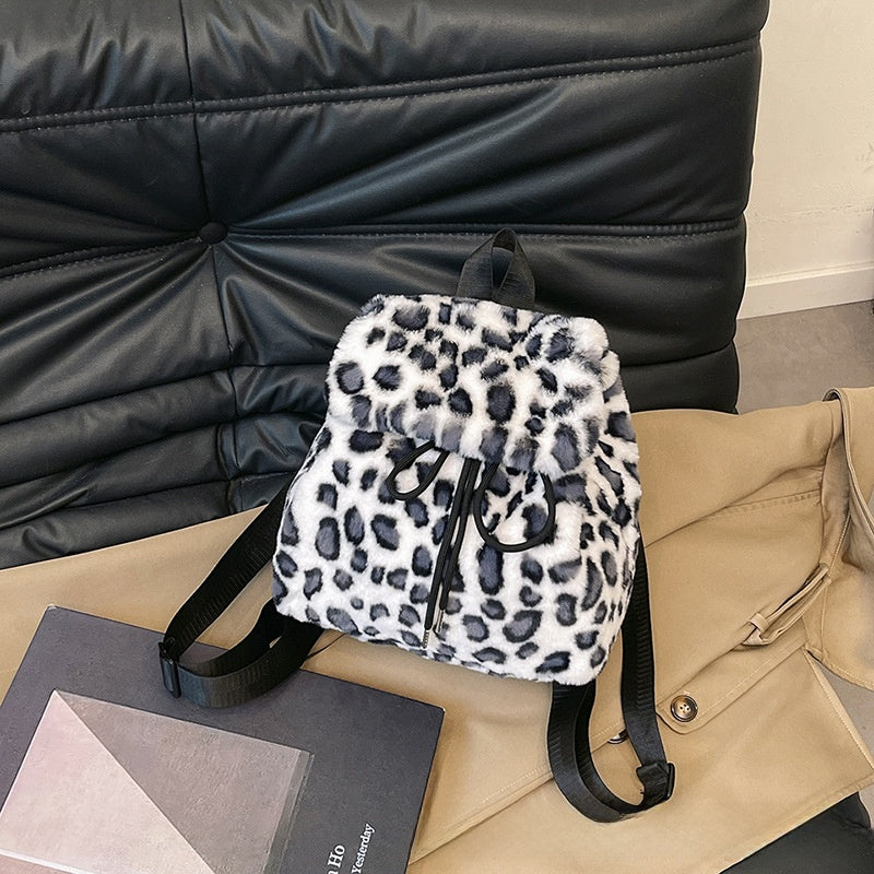 Plush Drawstring Backpack