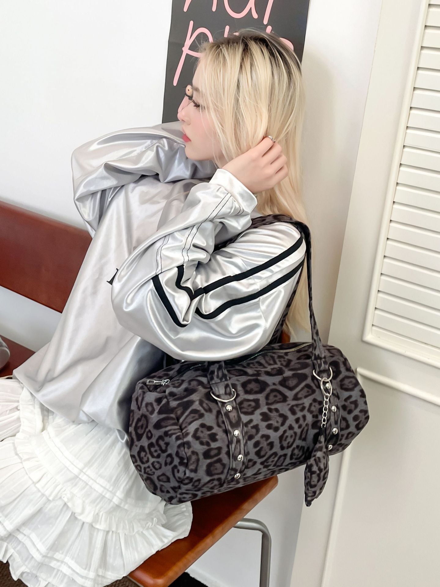 Fashion Y2K Camouflage Leopard Print Shoulder Bag