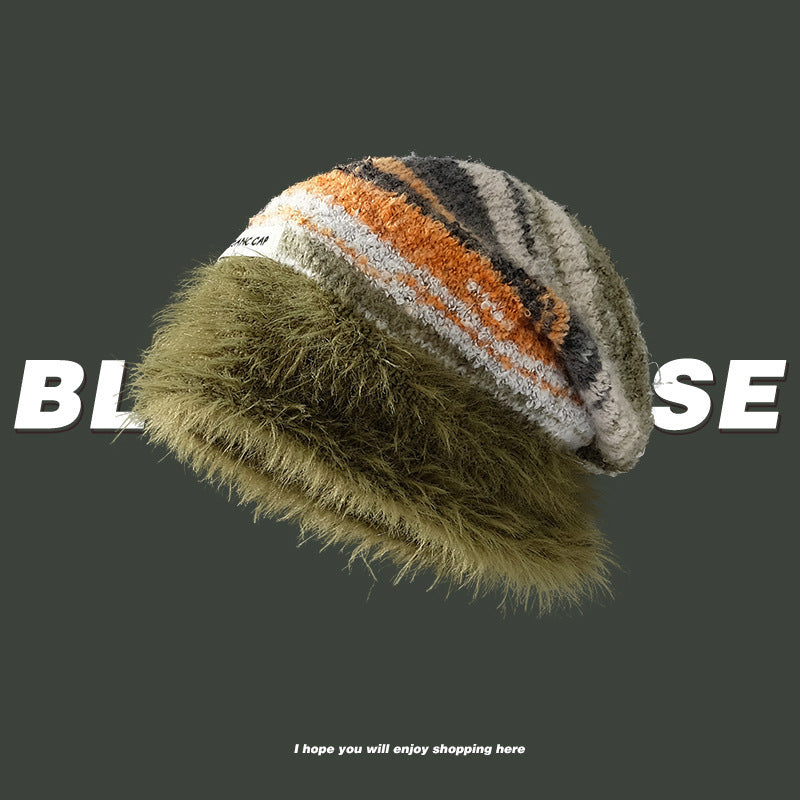 Plush Knitted Slouchy Beanie for Women