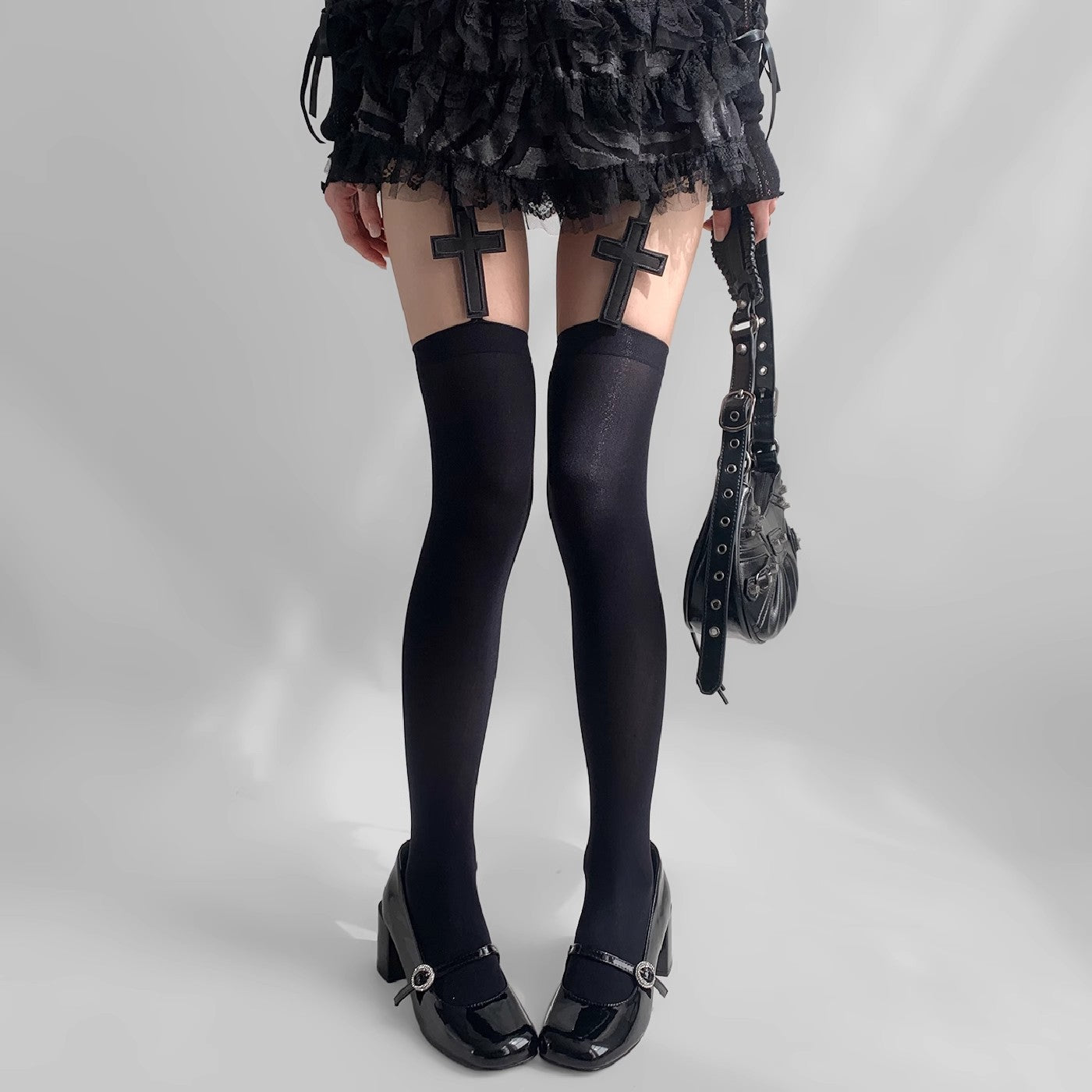 Gothic Cross Dark Y2K Stockings