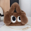 Big-eyed dog plush crossbody bag