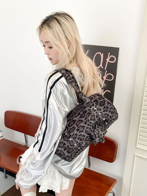 Fashion Y2K Camouflage Leopard Print Shoulder Bag
